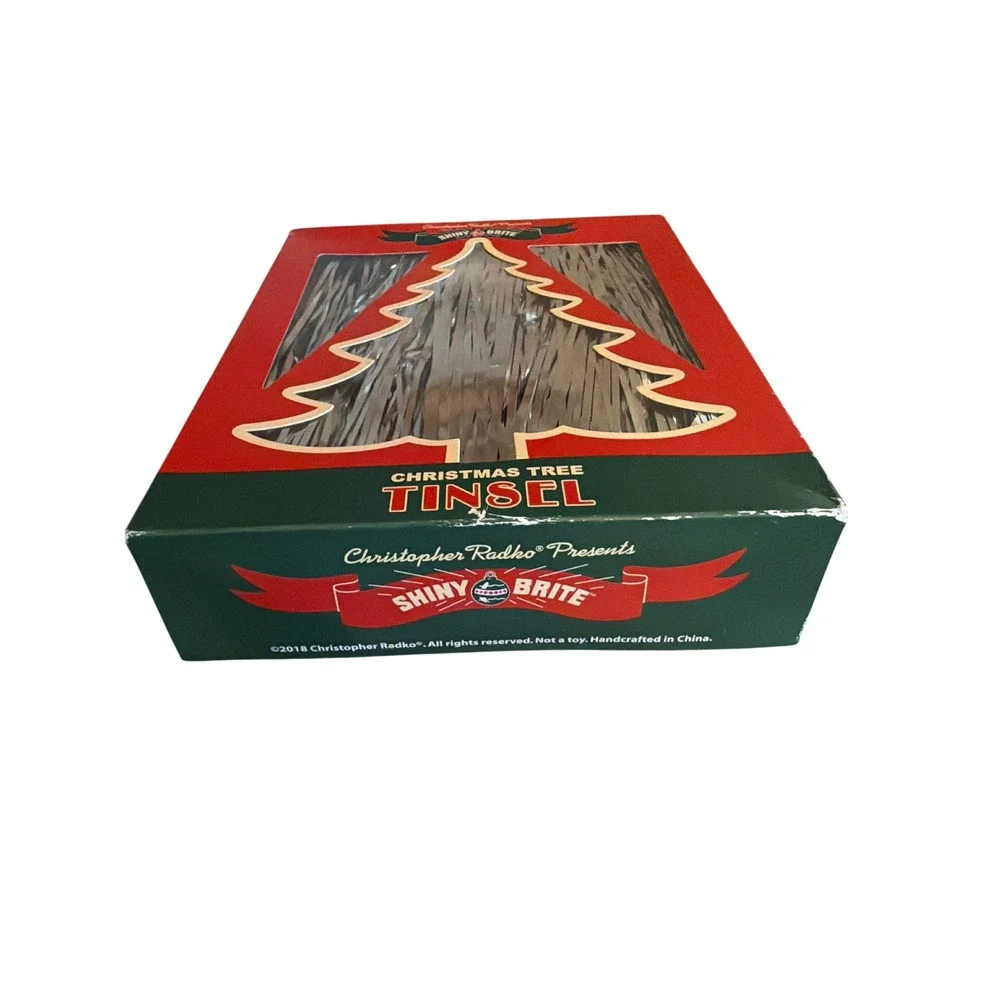 Christopher Radko Tinsel Silver Shiny‎ Brite Christmas Tree 18